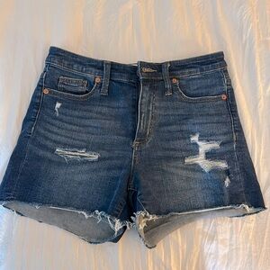 EUC Jean shorts frayed bottoms